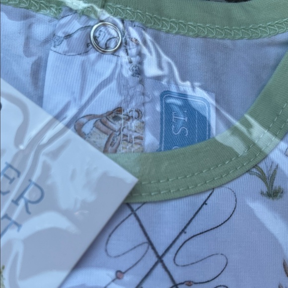 Trotters White and Green Kids onesie, fishing, print design - Picture 5 of 7